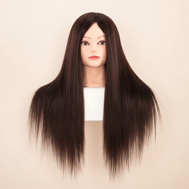 Hairdresser Styling Mannequin Head With 60% Real Human Hair Practice Training Head Cosmetology Manikin Doll Head Canbe Curled Pe