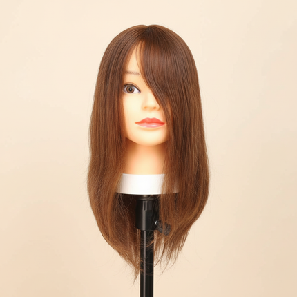 Short Black Human Hair Training Head for Professional Hairstyling Salon Hairdressing Mannequin Doll for Perm Bleaching Cutting