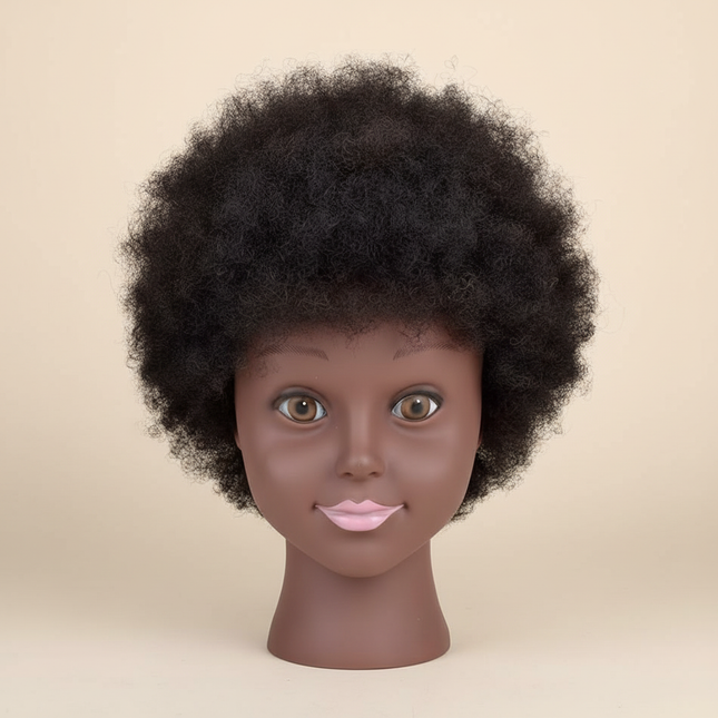 Afro Mannequin Heads wig for Braiding Hair Dolls head With Adjustable Wig Stand Holder Real Human Training Hairdresser Model Kit