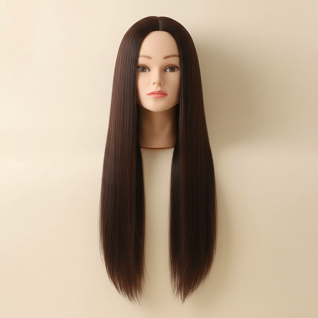 Professional Styling Head Mannequin Hairdresser Human Hair Mix Synthetic Hair Doll Head To Practice Hairstyles Wig Stand Tripod