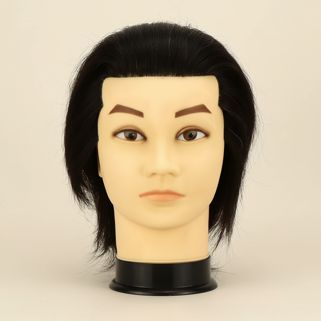 Simnient Male Mannequin Head With 100% Real Human Hair For Practice Hairdresser Cosmetology Training Doll Head For Hair Styling