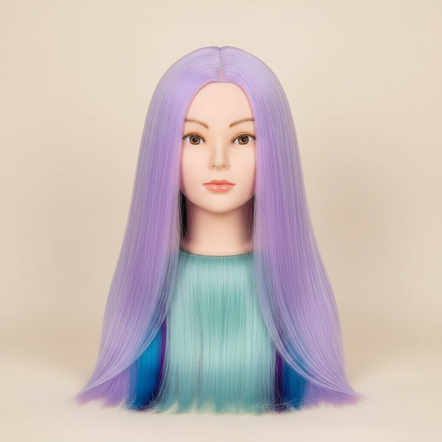 New 70CM Mannequin Heads With Synthetic Hair For Hair Training Styling Solon Hairdresser Dummy Doll Heads For Practice Hairstyle