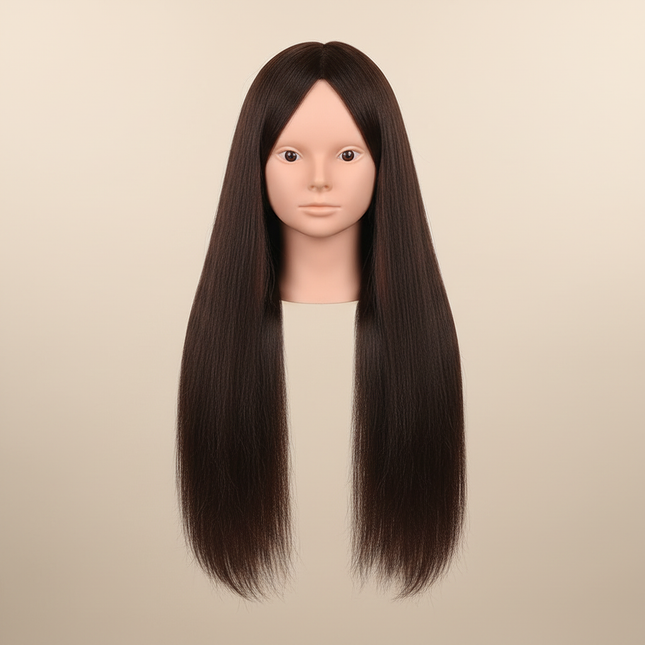 New Female Mannequin Training Doll Head With 70% Real Hair For Hairsyles Hairdressing Cosmetology Dolls Head With Stand Tripod
