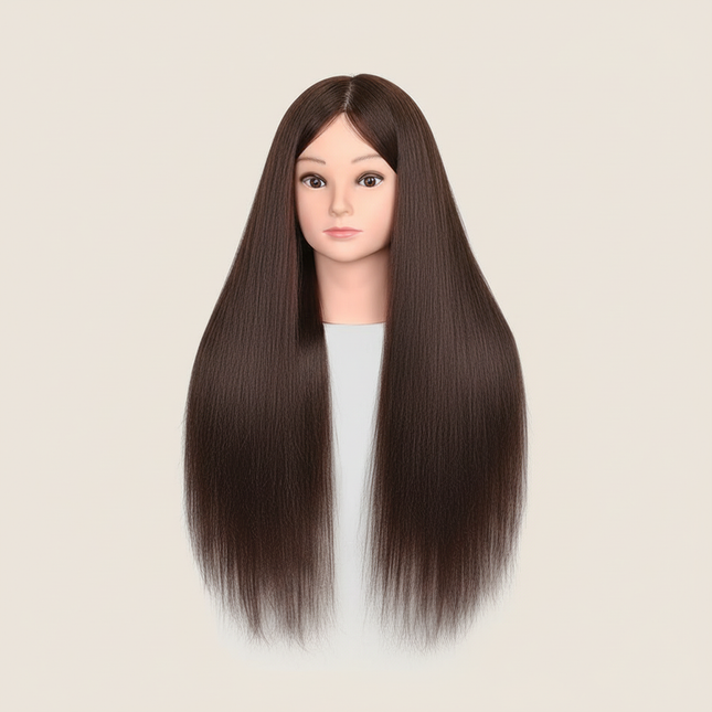New Female Mannequin Training Doll Head With 70% Real Hair For Hairsyles Hairdressing Cosmetology Dolls Head With Stand Tripod
