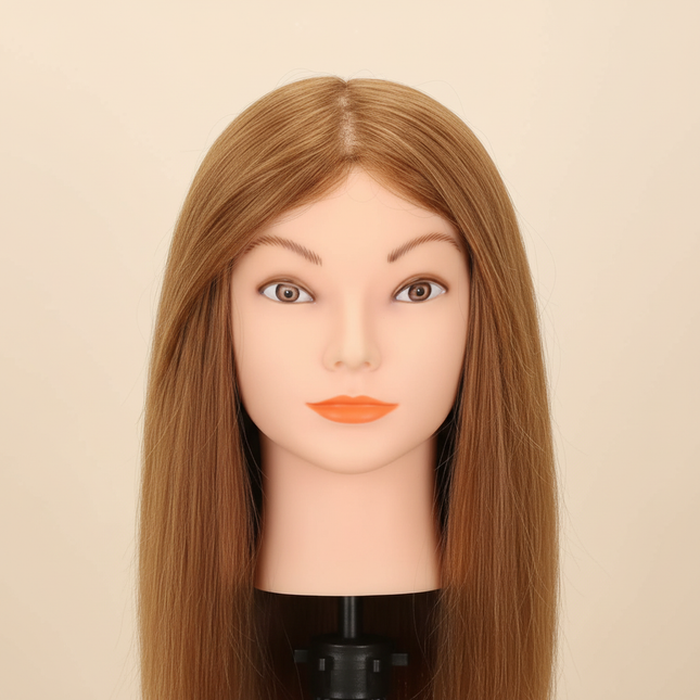 100% Human Hair Mannequin Head for Cosmetology Styling Training Practice Can Be Curled Straighten Professional Mannequin Head
