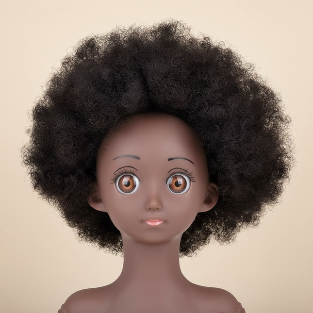 Afro Mannequin Head Model With Synthetic Hair Manikin Head Styling Hairdresser Training Head Doll Head for Braiding Practice