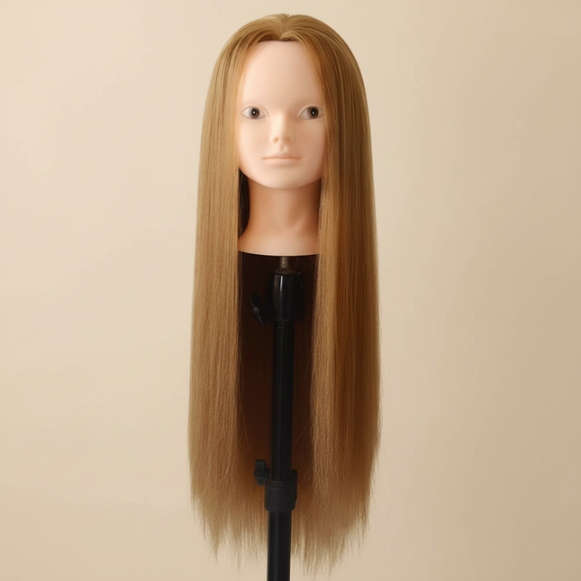 85%Real Human Hair Hairdresser Practice Mannequin Training Head Cosmetology Makeup On Long Hair Manikin Doll Head With Tools