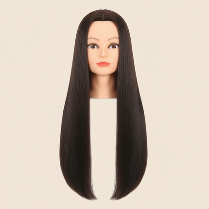 Long Synthetic Fiber Hair Mannequin Head With Free Clamp Stand Hairdresser Training Manikin Cosmetology Doll Head For DIY Braid