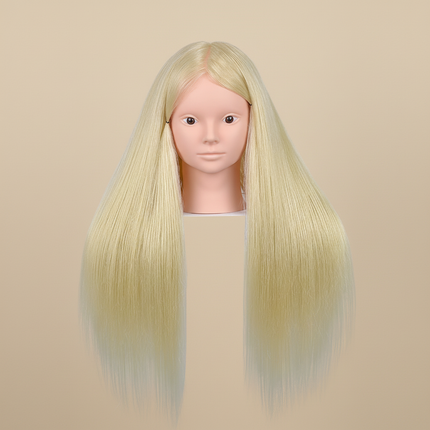 New Female Mannequin Training Doll Head With 70% Real Hair For Hairsyles Hairdressing Cosmetology Dolls Head With Stand Tripod