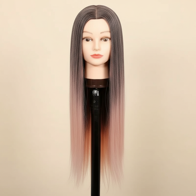 Colorful  28" Mannequin Head Hair Styling Training Braiding Manikin Cosmetology Synthetic Hair For Hairdresser,Free Clamp Hold