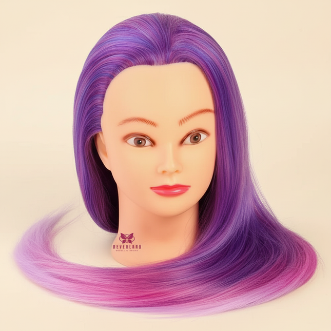 28inch 71cm Mannequin Head With Synthetic Hair Colorful Long Thick Hairstyles Professional Hairdressing Doll PracticeTraining