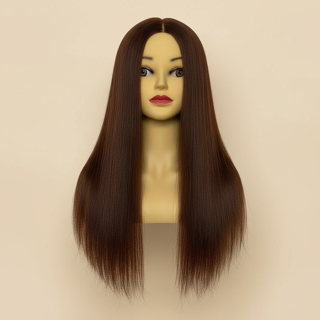 100% Human Hair Mannequin Head Natural Black Color Practice Training Model For Hairdresser Professional Can Be Ironed MUXI IDO