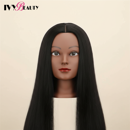 Women African Mannequin Head With Real Hair For Styling Braiding Professional Afro Training Hairdressing Hairart Wigs Head Stand