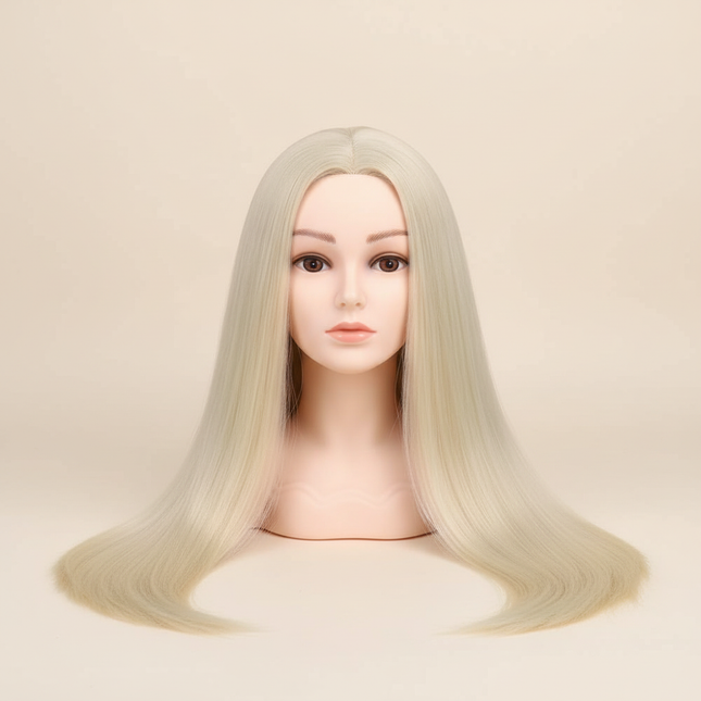 Wig Head With Hair Small Mannequin Head For Beginner Hair Styling Pvc Doll Head For Hairdresser Practice Styling With Head Stand