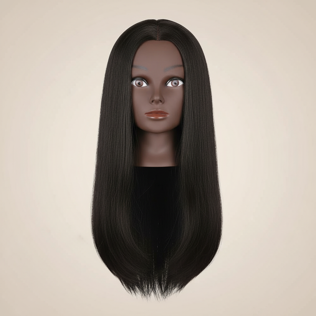 Afro Mannequin Heads With 100% Real Hair With Adjustable Tripod Hairdressing Dolls Training Head For Practice Styling Braiding