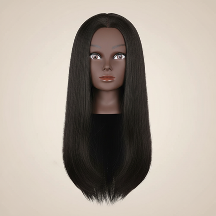 Afro Mannequin Heads With 100% Real Hair With Adjustable Tripod Hairdressing Dolls Training Head For Practice Styling Braiding