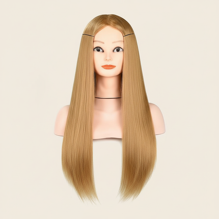 Mannequin Head 100% Synthetic Hair Hairdresser Training Head  Manikin Cosmetology Doll Head For Braiding Styling