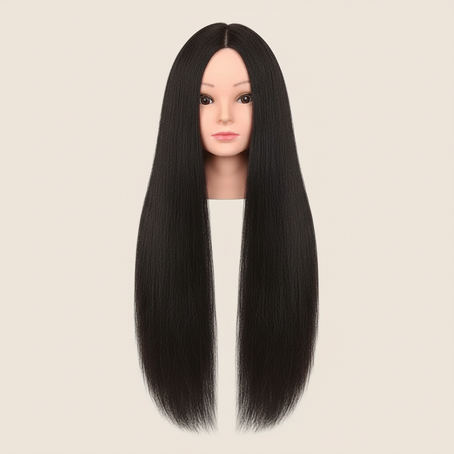 New Female Mannequin Training Doll Head With 70% Real Hair For Hairsyles Hairdressing Cosmetology Dolls Head With Stand Tripod