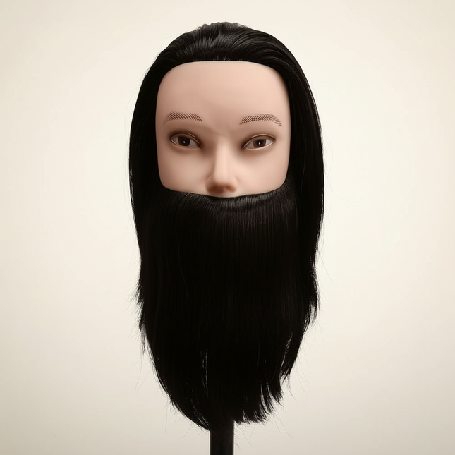 Male Model Head Compound Fibre Silk Hairdresser Styling Training Head Mould Beauty Doll Hair For Practice Cutting Braiding With