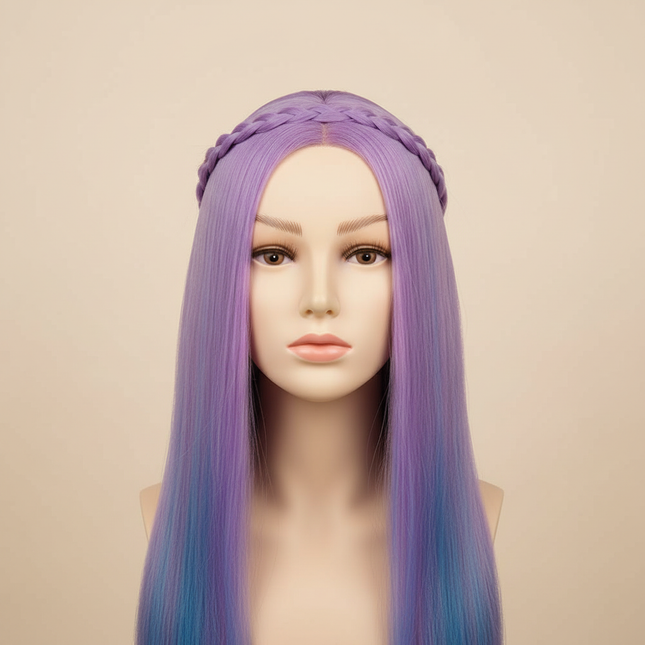 Simnient 70cm Colourful Synthetic Hair For Dolls Tress Mannequin Head For Hairstyles Hairdressing Braiding Training Dummy Doll