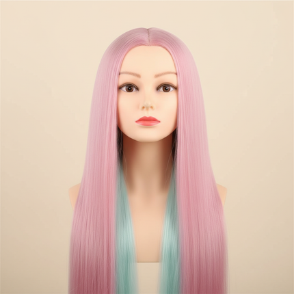 long Synthetic hair Mannequin Head With Adjustable Wig Tripod Stand Holder Model With Manikin Head Styling Hairdresser Training