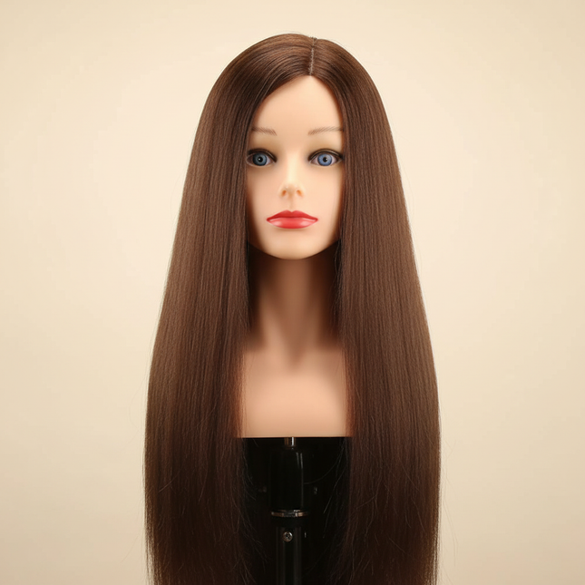 Training Head Wirh Shoulder 28inch Mannequin Head Professional Dolls Head For Cosmetology Manikin Salon Tools Brown Golden