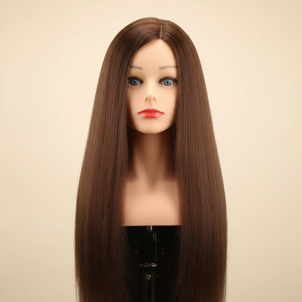 Training Head Wirh Shoulder 28inch Mannequin Head Professional Dolls Head For Cosmetology Manikin Salon Tools Brown Golden