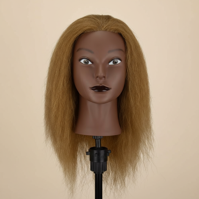2025 New Afro Mannequin Head 100% Real Hair Traininghead Styling Head Braid Hair Dolls Head for Practicing Cornrows and Braids