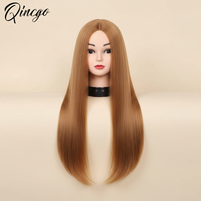 85% Real Hair Training Mannequin Head With Brown Hair For Barber Hairdressing Practice Doll Head With Stand Tripod For Hairstyle