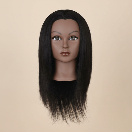 Afro Mannequin Heads With 100% Real Hair With Adjustable Tripod Hairdressing Dolls Training Head For Practice Styling Braiding