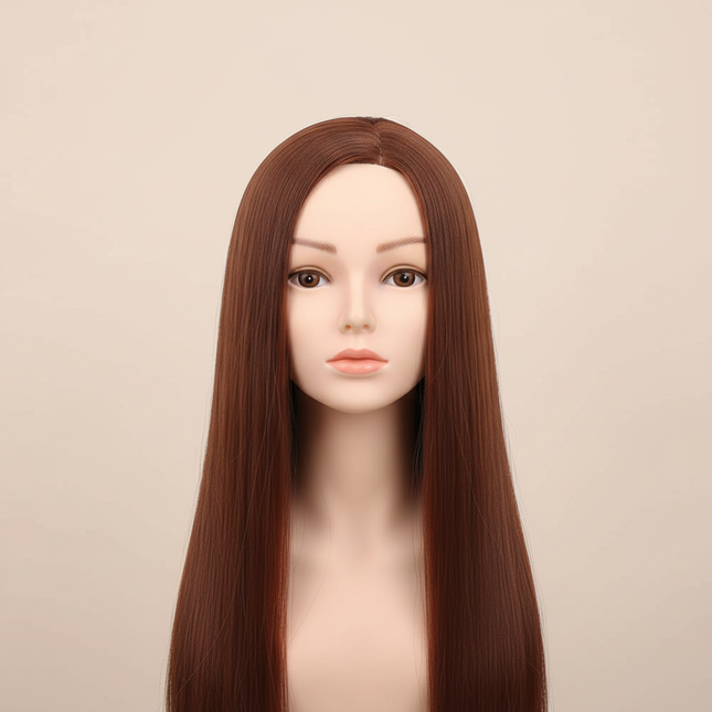 Mannequin Wig Head With Synthetic Hair With Adjustable Wig Stand Holder Manikin Head Styling Hairdresser Training Head Doll Head