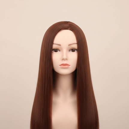 Mannequin Wig Head With Synthetic Hair With Adjustable Wig Stand Holder Manikin Head Styling Hairdresser Training Head Doll Head