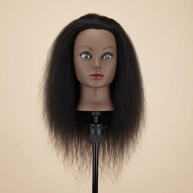 Afro Mannequin Heads for Braiding Maniquí Hair Dolls Real Human Training Hairdresser Model Natural Women's Hairdressing Kit Wigs