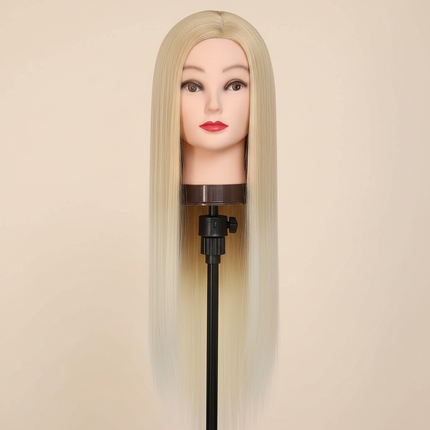 Colorful  28" Mannequin Head Hair Styling Training Braiding Manikin Cosmetology Synthetic Hair For Hairdresser,Free Clamp Hold