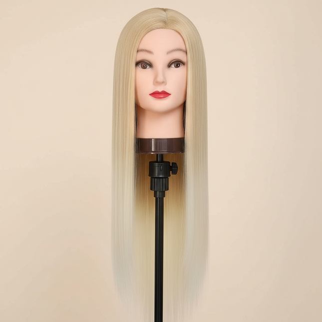 Colorful  28" Mannequin Head Hair Styling Training Braiding Manikin Cosmetology Synthetic Hair For Hairdresser,Free Clamp Hold