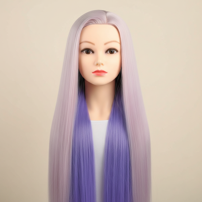 long Synthetic hair Mannequin Head With Adjustable Wig Tripod Stand Holder Model With Manikin Head Styling Hairdresser Training