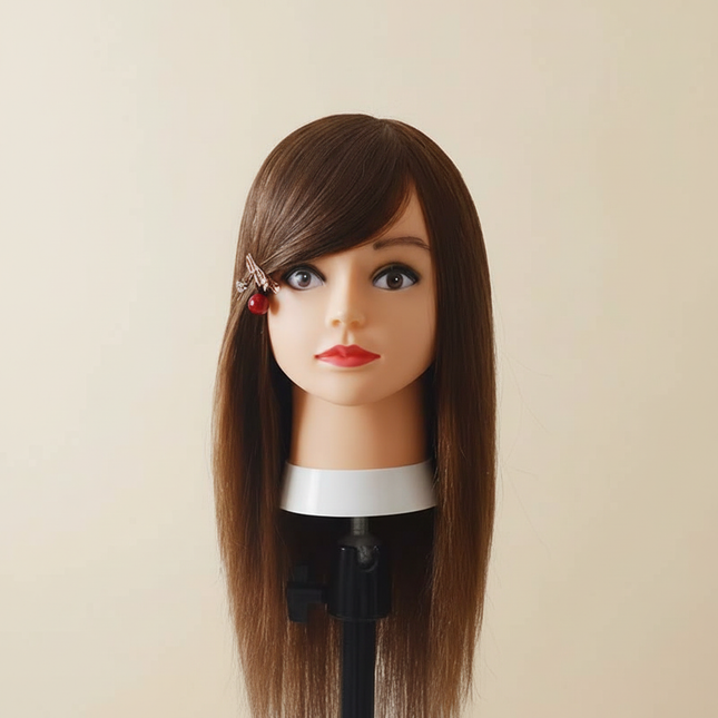 Professional Styling Head Mannequin Hairdresser Human Hair Mix Synthetic Hair Doll Head To Practice Hairstyles Wig Stand Tripod
