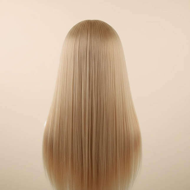 60cm Female Mannequin Head Model with Long Synthetic Hair Extensions Brown Training Styling Head Mannequin with stand gift - gallery 1