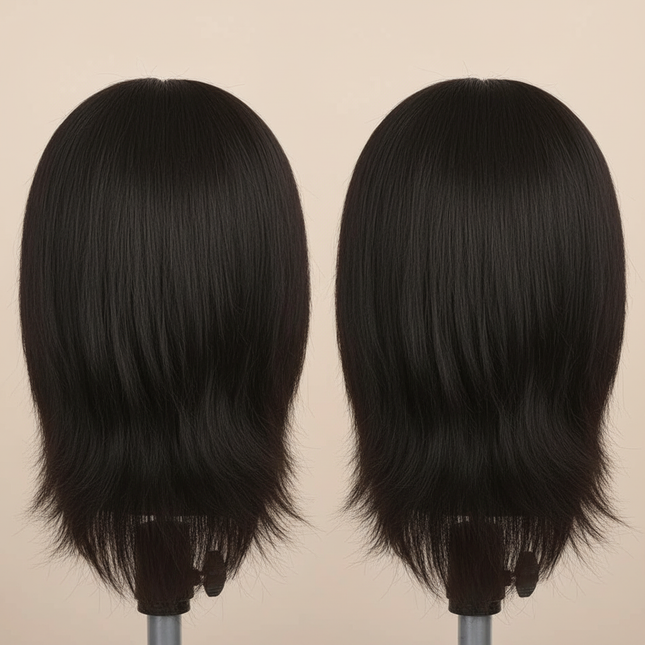 100% Human Hair Male Mannequin Head With Hair Beard Practice Manikin Hairdresser Cosmetology Training Doll Head For Hair Styling - gallery 1