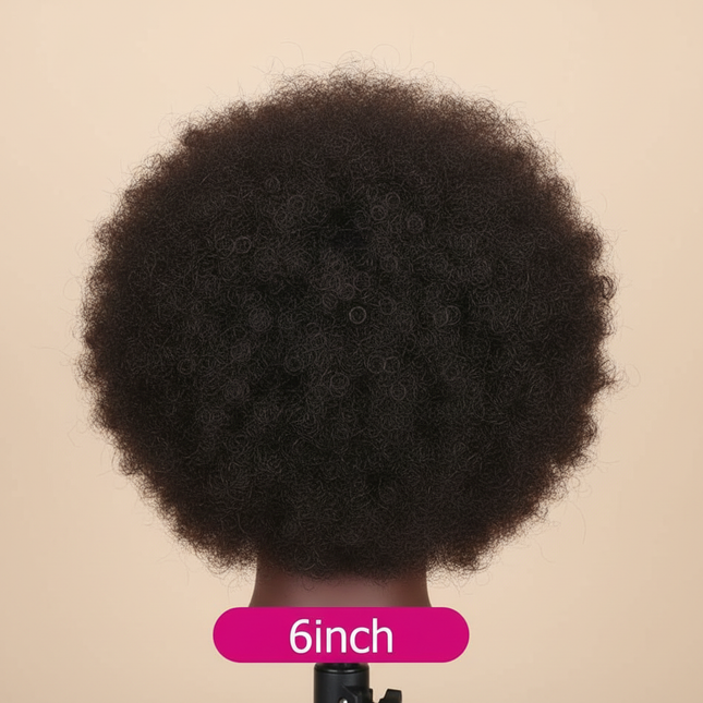 Afro Mannequin Heads With 100% Real Hair With Adjustable Tripod Hairdressing Dolls Training Head For Practice Styling Braiding - gallery 1