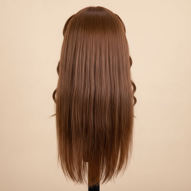 Professional Hairdresser Mannequin Head 18inch 100% Human Hair Styling Training Head Cosmetology Manikin Doll Head Clamp Stand - gallery 1