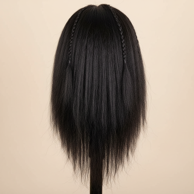 14inches African Mannequin Head With Real Hair Afro Heads Professional Styling Braiding Training Hairart Barber Hairdressing - gallery 1