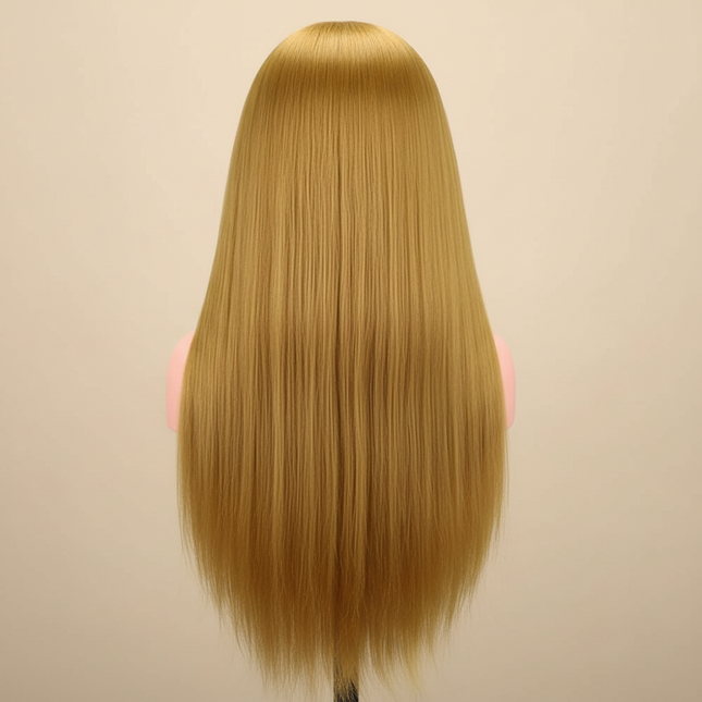 Mannequin Head 100% Synthetic Hair Hairdresser Training Head With Stand Manikin Cosmetology Doll Head For Braiding Styling - gallery 1
