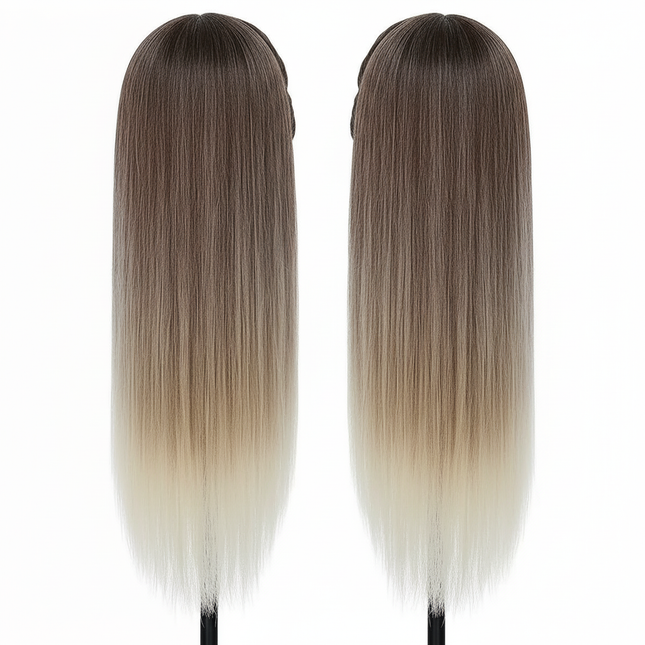 Colorful  28" Mannequin Head Hair Styling Training Braiding Manikin Cosmetology Synthetic Hair For Hairdresser,Free Clamp Hold - gallery 1