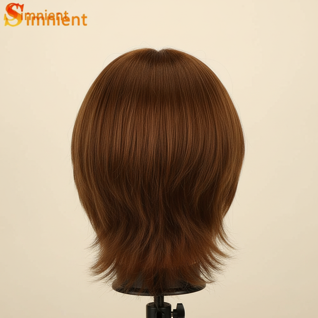 Simnient Male Mannequin Head With 100% Real Human Hair For Practice Hairdresser Cosmetology Training Doll Head For Hair Styling - gallery 1