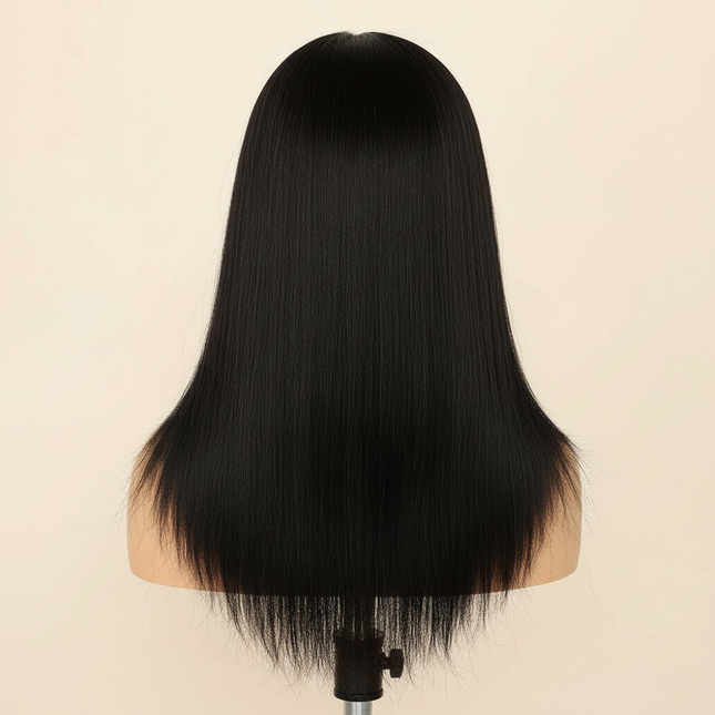 100% Human Hair Mannequin Head Natural Black Color Practice Training Model For Hairdresser Professional Can Be Ironed MUXI IDO - gallery 1