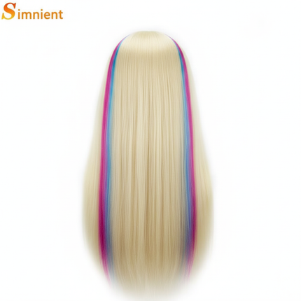 Simnient 70cm Colourful Synthetic Hair For Dolls Tress Mannequin Head For Hairstyles Hairdressing Braiding Training Dummy Doll - gallery 1