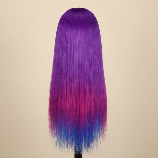 26-Inch Styling Mannequin Head with Multicolor Synthetic Hair And DIY Practice Kit with Combs Table ClampforHairstyling Training - gallery 1