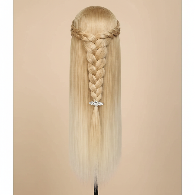 Colorful  28" Mannequin Head Hair Styling Training Braiding Manikin Cosmetology Synthetic Hair For Hairdresser,Free Clamp Hold - gallery 1