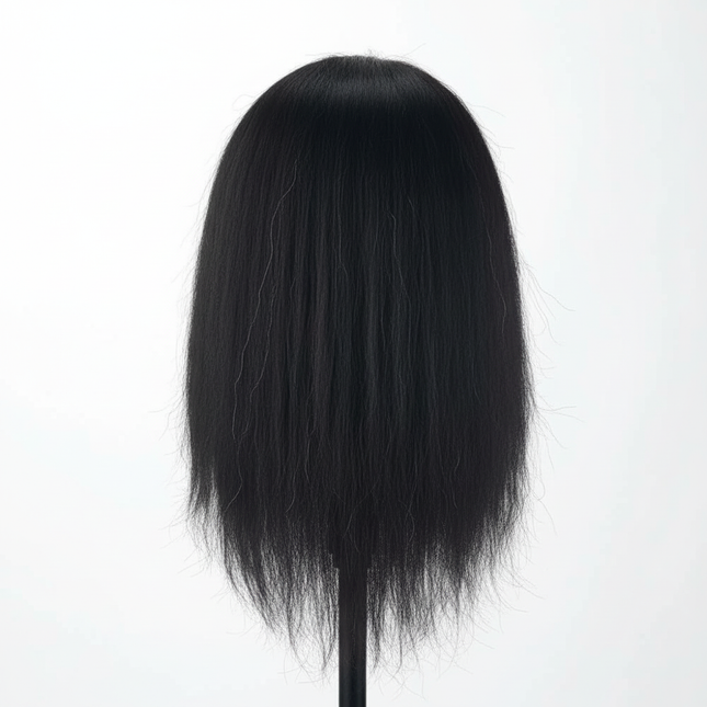 African Mannequin Head 100%Real Hair Hairdresser Training Head With Tripod  Manikin Cosmetology Doll Head For Braiding Styling - gallery 1